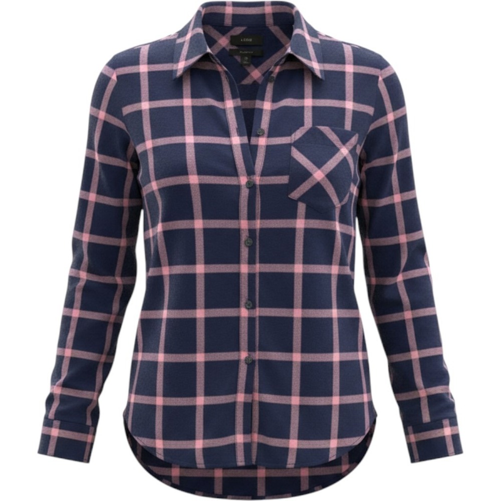 J.Crew Classic Fit Plaid Button Down Shirt Navy Blue Pink Cotton Womens Size 6